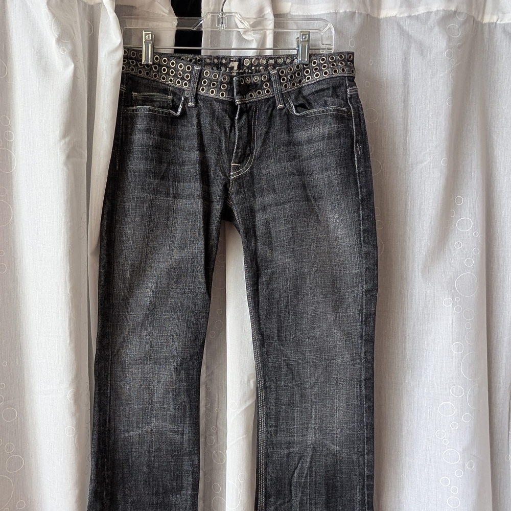 Women's s Black Seven 7 Jeans with Studded Belt